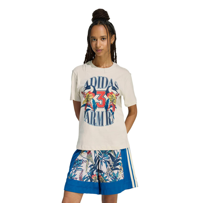 Remera de Mujer Adidas Graphic X Farm Rio Blanco - Azul