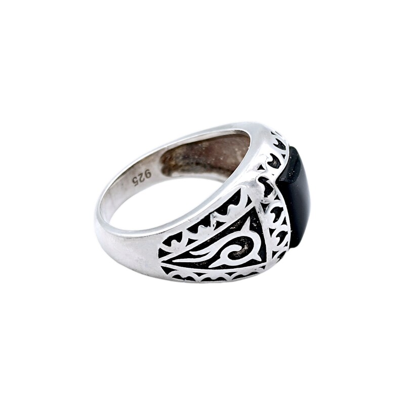 Anillo Labrado-Plata 925-Piedra Onix-AN3340 conpiedra