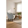 POLTRONA MADERA CLARA - TAPIZADO TELA TRAMADA GRIS POLTRONA MADERA CLARA - TAPIZADO TELA TRAMADA GRIS