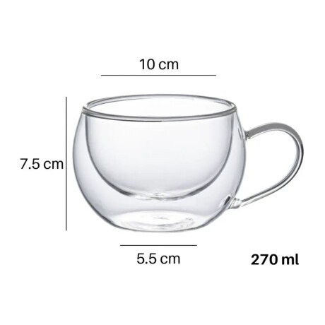 Set de 2 tazas Varenna doble pared en borosilicato 270 ml Set de 2 tazas Varenna doble pared en borosilicato 270 ml