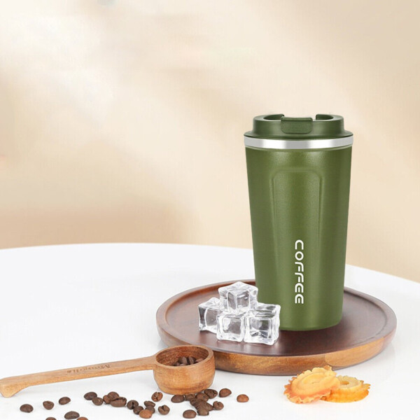 Vaso Térmico Coffee Mug 510 Ml Con Tapa Café Té Taza Jarra Variante Color Verde