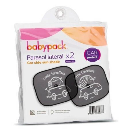 Set de 2 parasoles Babypack para auto con ventosa Set de 2 parasoles Babypack para auto con ventosa