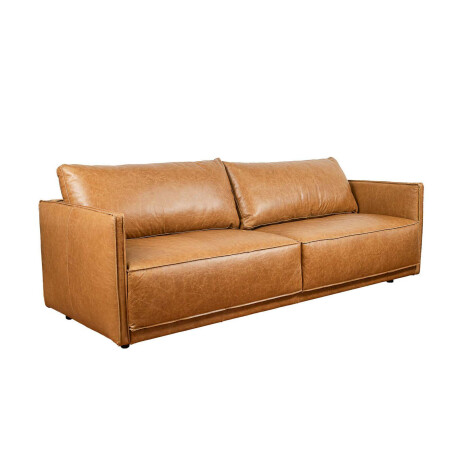 SILLÓN 3 CUERPOS CUERO-100-NATURAL MARRON ROMEO CAMEL