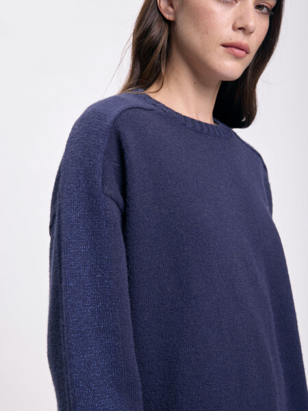 Buzo punto con lurex Azul
