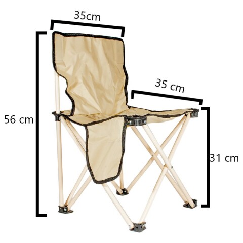 Silla plegable de camping lona y metal negro y natural Silla Plegable De Camping Lona Y Metal Negro Y Natural