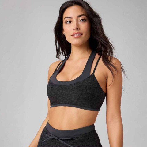 Bra Heatherflex Principal Low Impact Bra Mujer Black Heather/midnight
