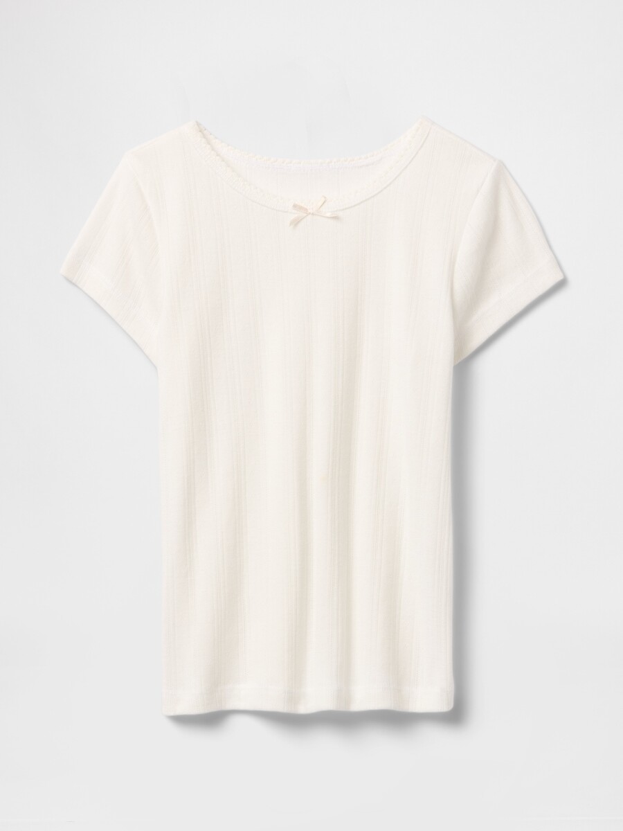 Remera Rib Toddler Niña - New Off White 