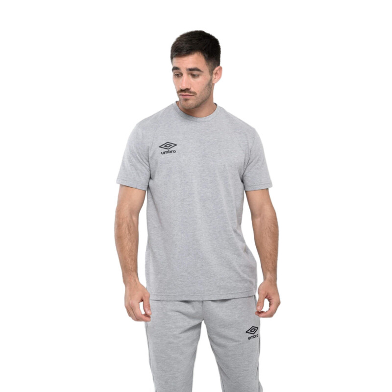 Remera de Hombre Umbro Basik Gris Melange - Negro