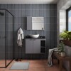 Mueble de baño suspendido Aster Gris 80 cm mesada granito sin bacha Mueble De Baño Suspendido Aster Gris 80 Cm Mesada Granito Sin Bacha