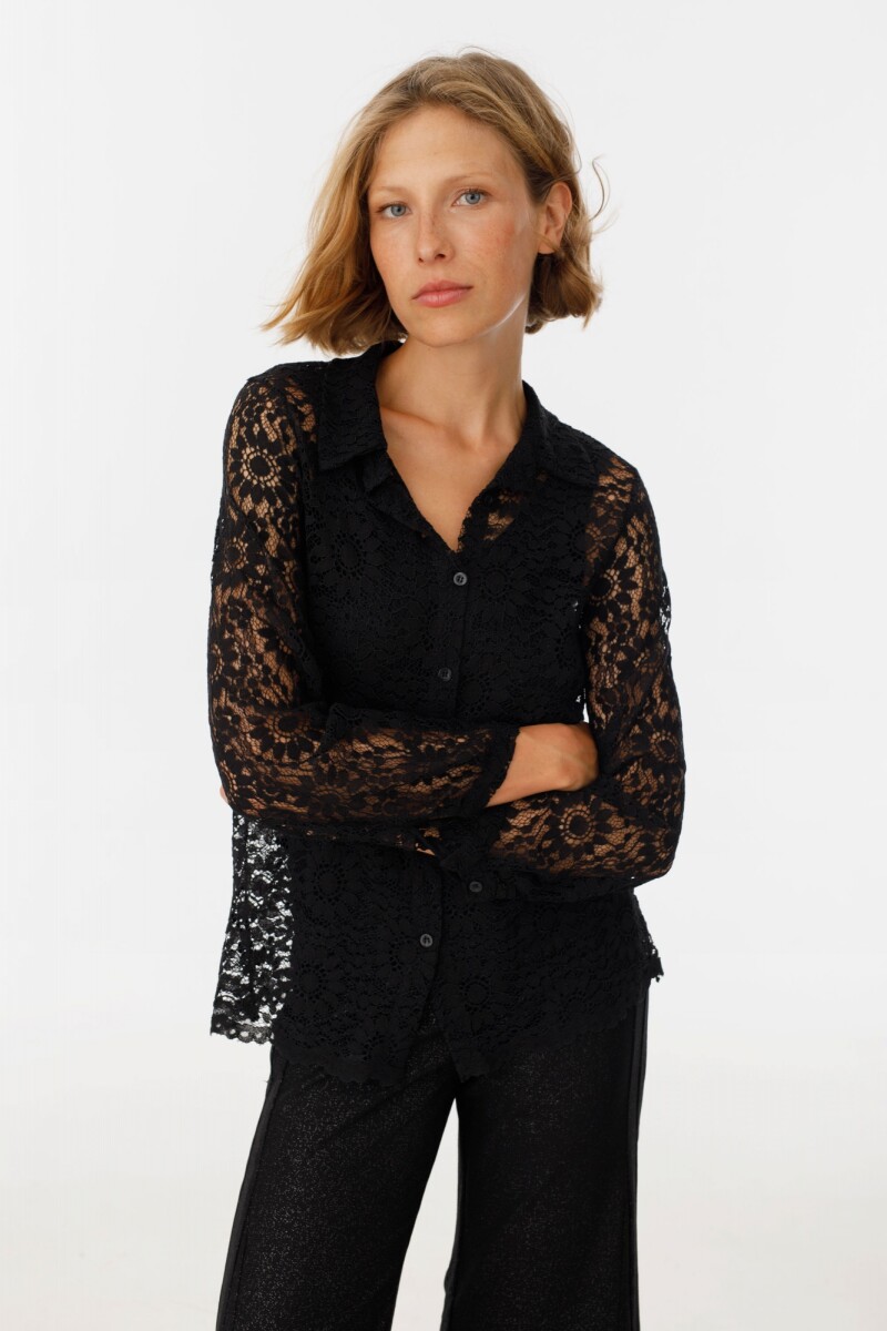 Camisa Dentelle Negro