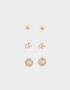 AROS SETS X3 PASANTES DE METAL CON STRASS PLATEADO PLATEADO