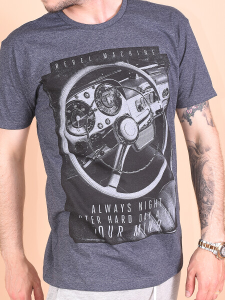 REMERA YOUR MIND GRIS OSCURO