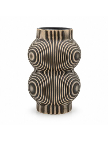 FLORERO CERAMICA ONDAS Y RAYAS 20X10X15CM NEGRO FLORERO CERAMICA ONDAS Y RAYAS 20X10X15CM NEGRO