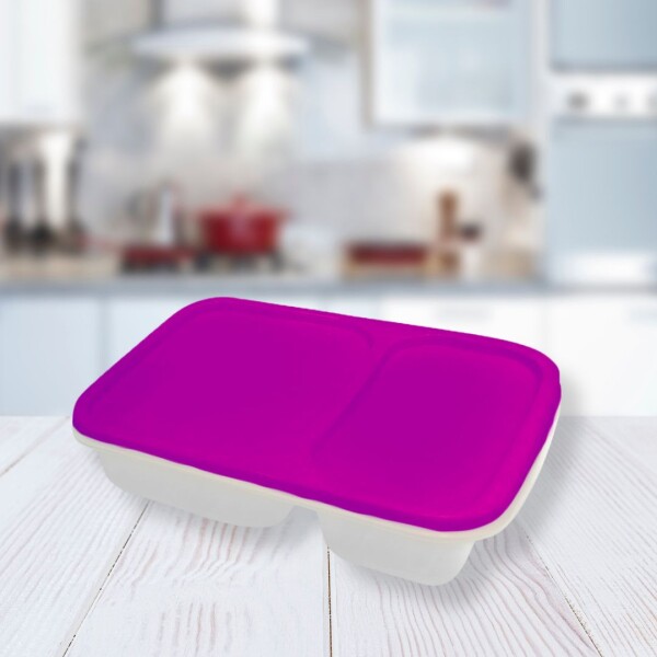 VIANDA RECTANGULAR 2 DIVISIONES JOLLY FRESHLIFE 0,8L VIOLETA