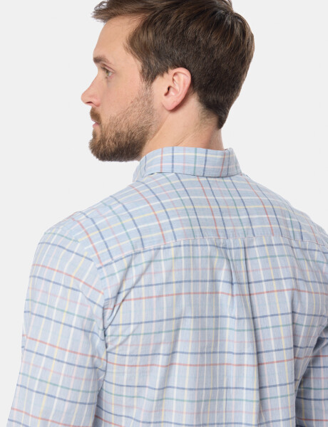 CAMISA A CUADROS Celeste