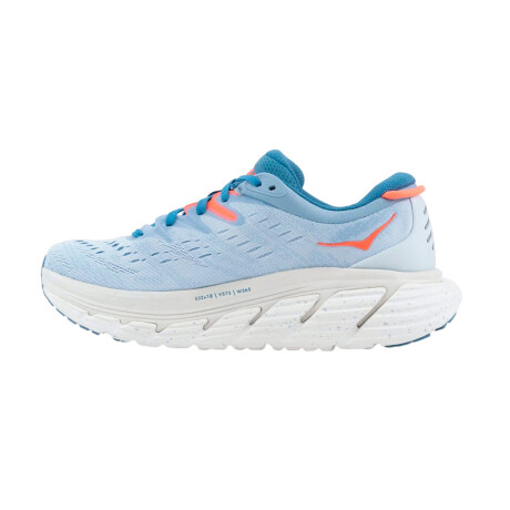 Championes Hoka W Gaviota 4 Light Blue & Orange