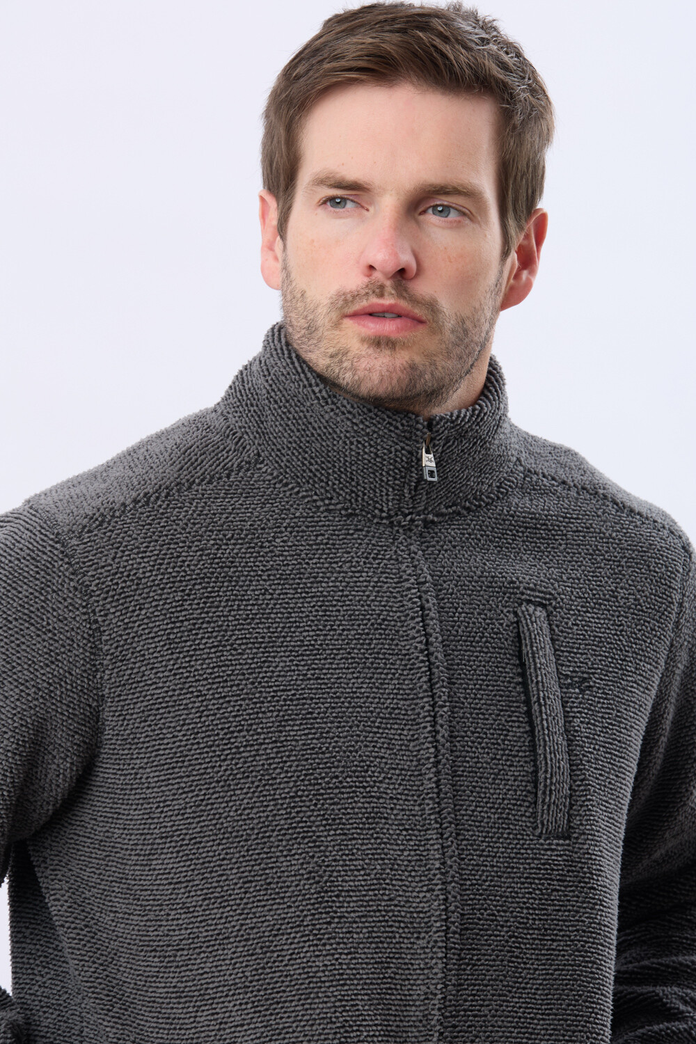 CAMPERA POLAR TEXTURADO GRUESO Gris