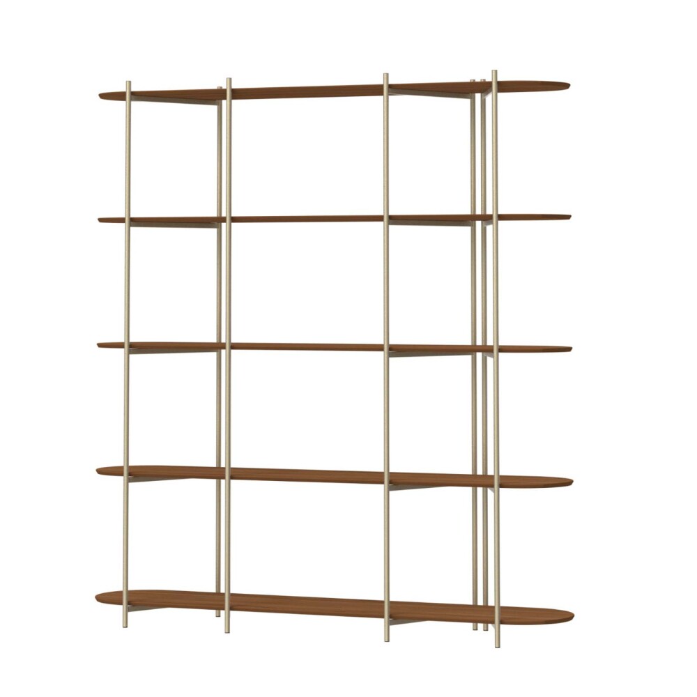 ESTANTERÍA/BIBLIOTECA/DIVISOR MDF-Y-ACERO NATURAL-BEIGE AMAYA CHAMPAGN