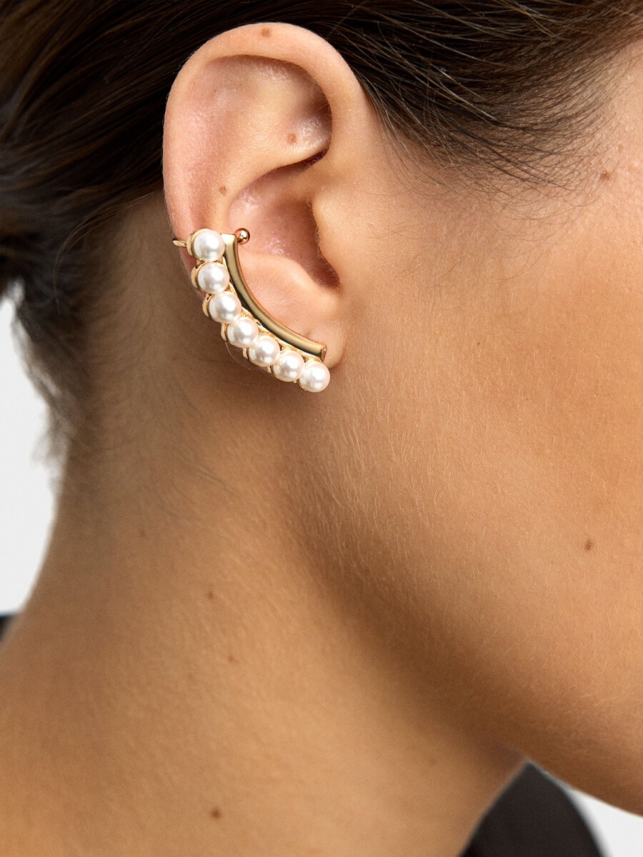 Pendientes Earjacket Con Perlas blanco