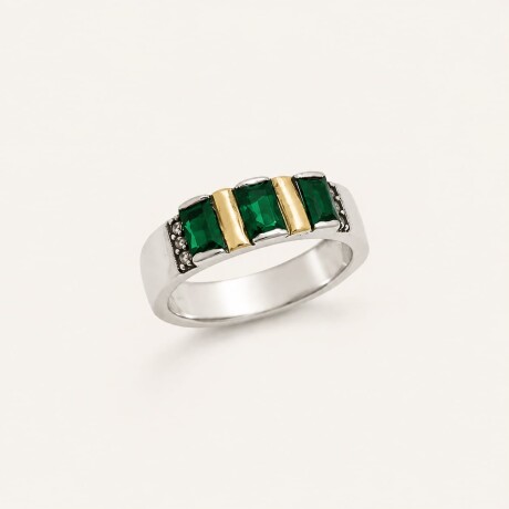 Anillo Renée Green - Plata y Oro Anillo Renée Green - Plata y Oro