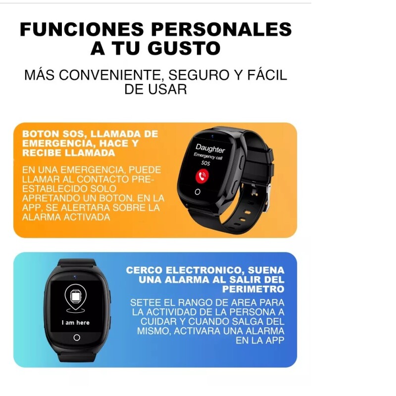 Reloj Teléfono 4g, Botón Sos, Gps Y Wifi Control Caídas Sin Color