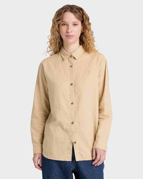 Camisa Linen Blend Long-sleeve Mujer 4334