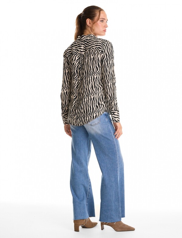 Camisa Print NEGRO/BEIGE