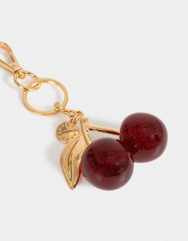 Llavero Glitter Llavero Y Charm Cereza Glitter - Rojo Burdeaux
