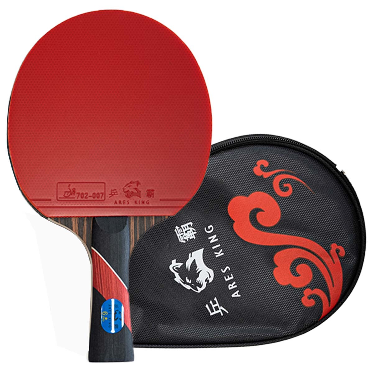 Paleta De Ping Pong 6 Estrellas Tenis De Mesa - Rojo/Negro 