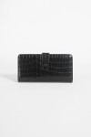 Billetera larga croco negro