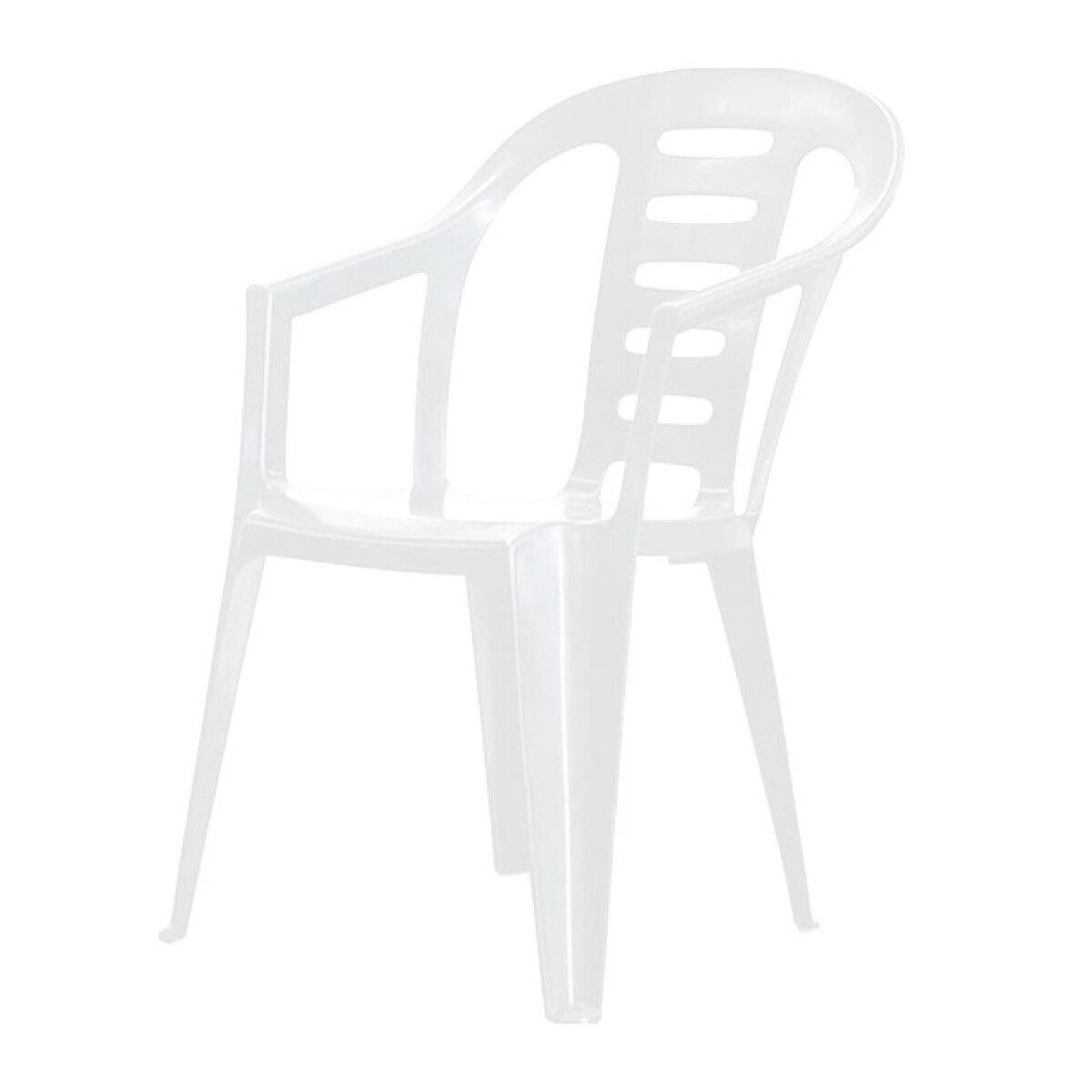 Silla Jardín/eventos Plástico Con Posabrazos Apilable Color Blanco Liso 