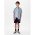 SS LINEN BLUE GREEN PLAID