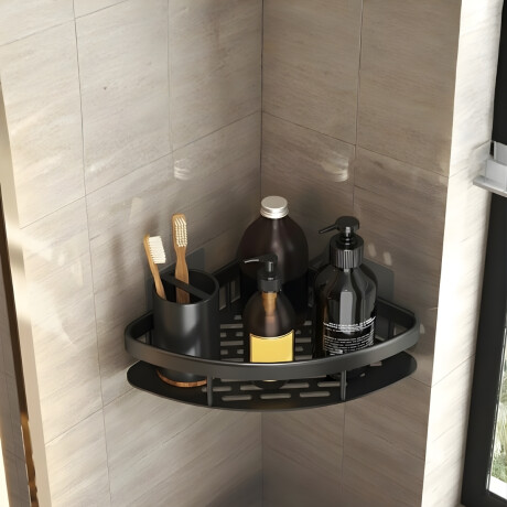 Estante esquinero de metal NEGRO