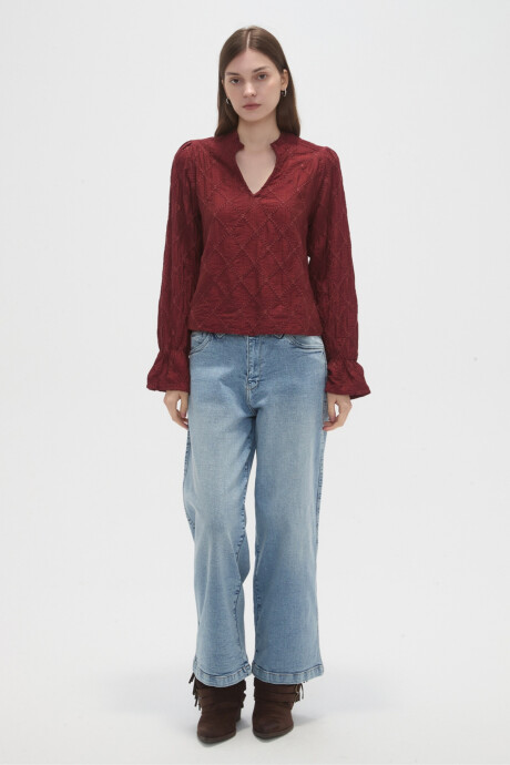 Blusa Oryval Bordeaux