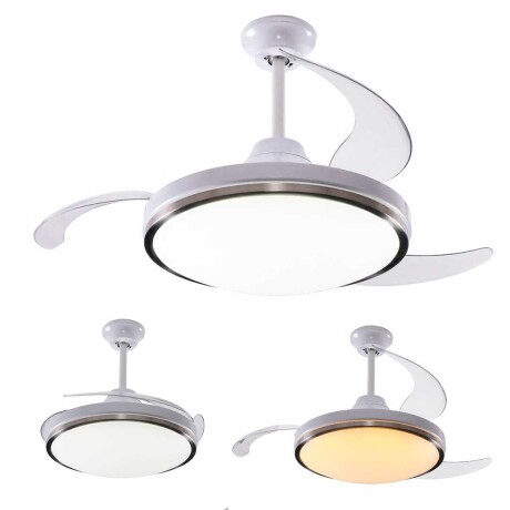 Ventilador de Techo Retráctil Luz Led BLANCO