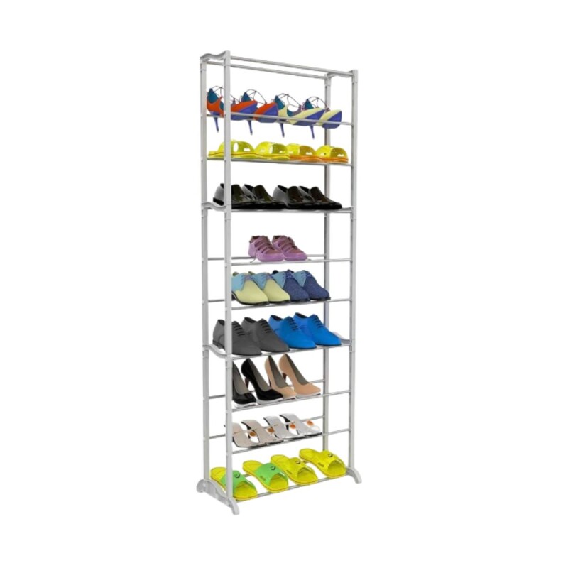 Zapatera 10 Niveles Rack Zapatos Organizador Color Blanco Zapatera 10 Niveles Rack Zapatos Organizador Color Blanco