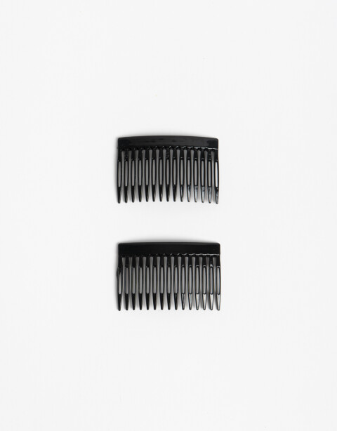 Peinetas y Palitos Acrilico Set De 2 Peinetas. - Negro