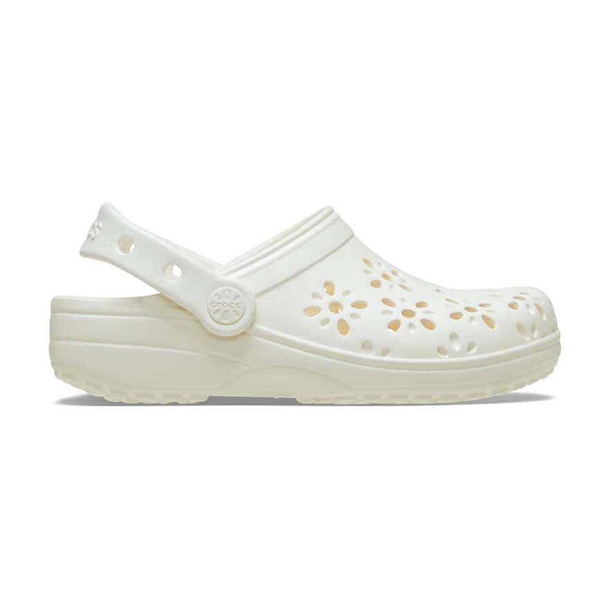 Crocs Classic Floral Cut Out Clog K - Niños Chalk