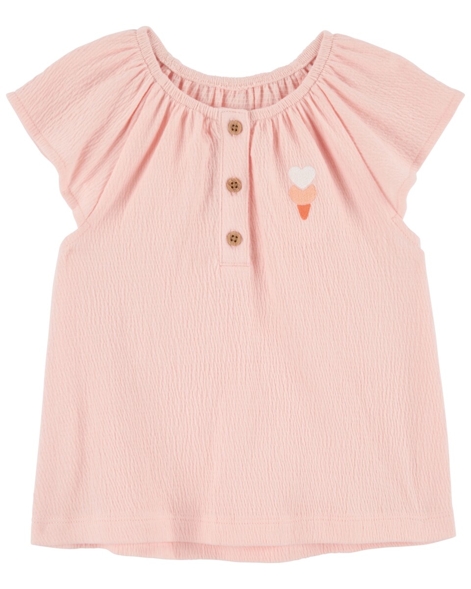 Remera de jersey arrugado, estampa helado 
