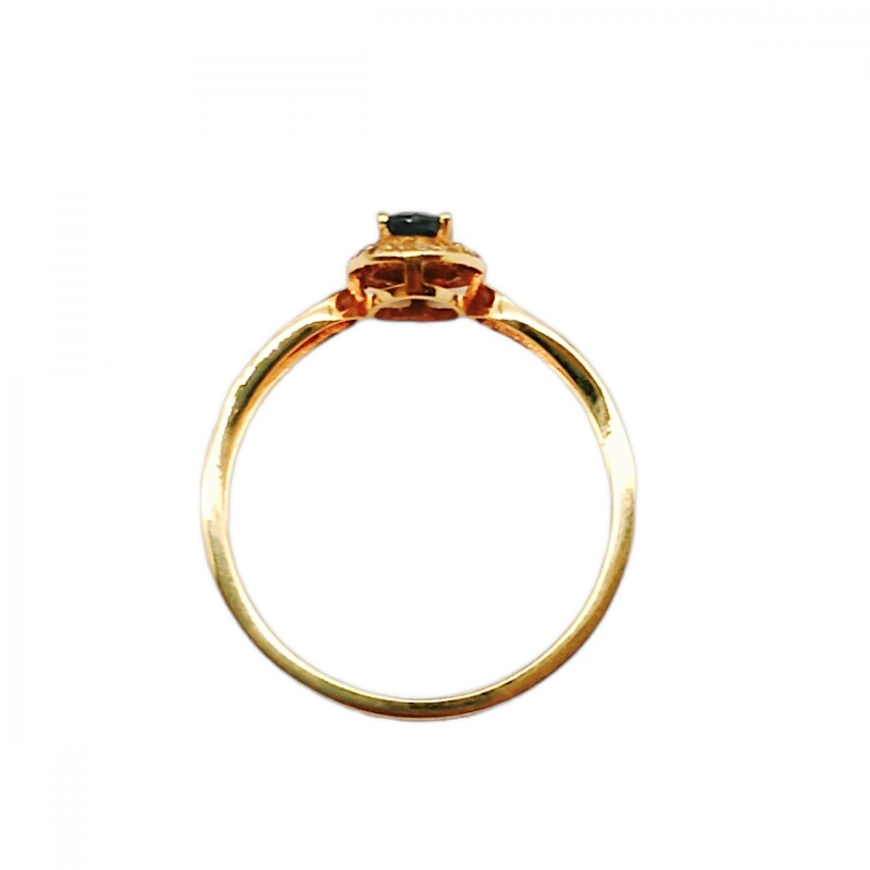 Anillo Halo-Oro 18k-Piedra Zafiro y Zirconia-AN9505 conpiedra