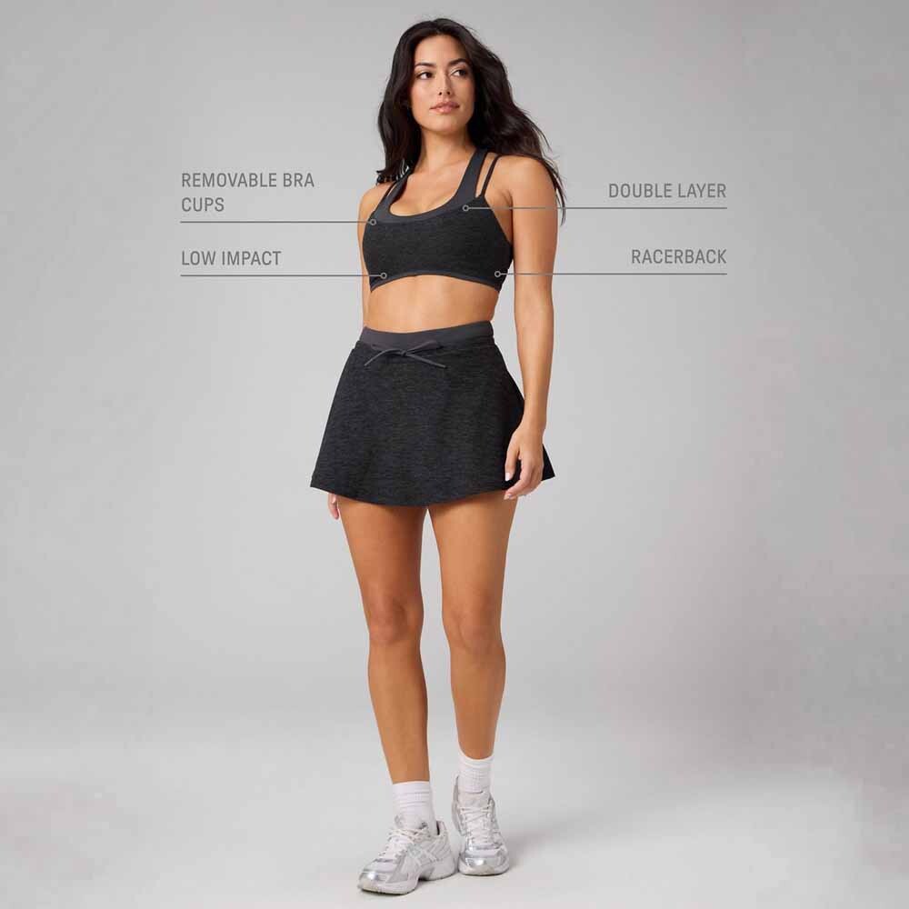 Bra Heatherflex Principal Low Impact Bra Mujer Black Heather/midnight