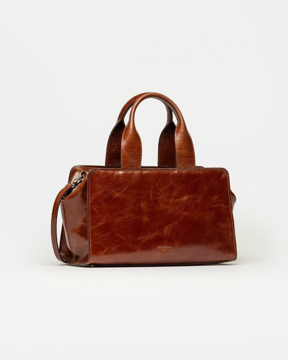 Cartera de mano Mila en cuero arrugado Cuoio