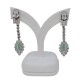 Caravanas Largas En Oro 18K Blanco, Esmeraldas Y Brillantes. Caravanas Largas En Oro 18K Blanco, Esmeraldas Y Brillantes.