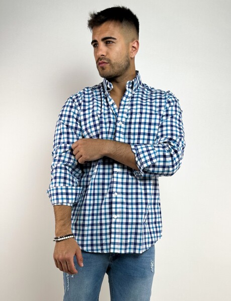 Camisa cuadros Azul