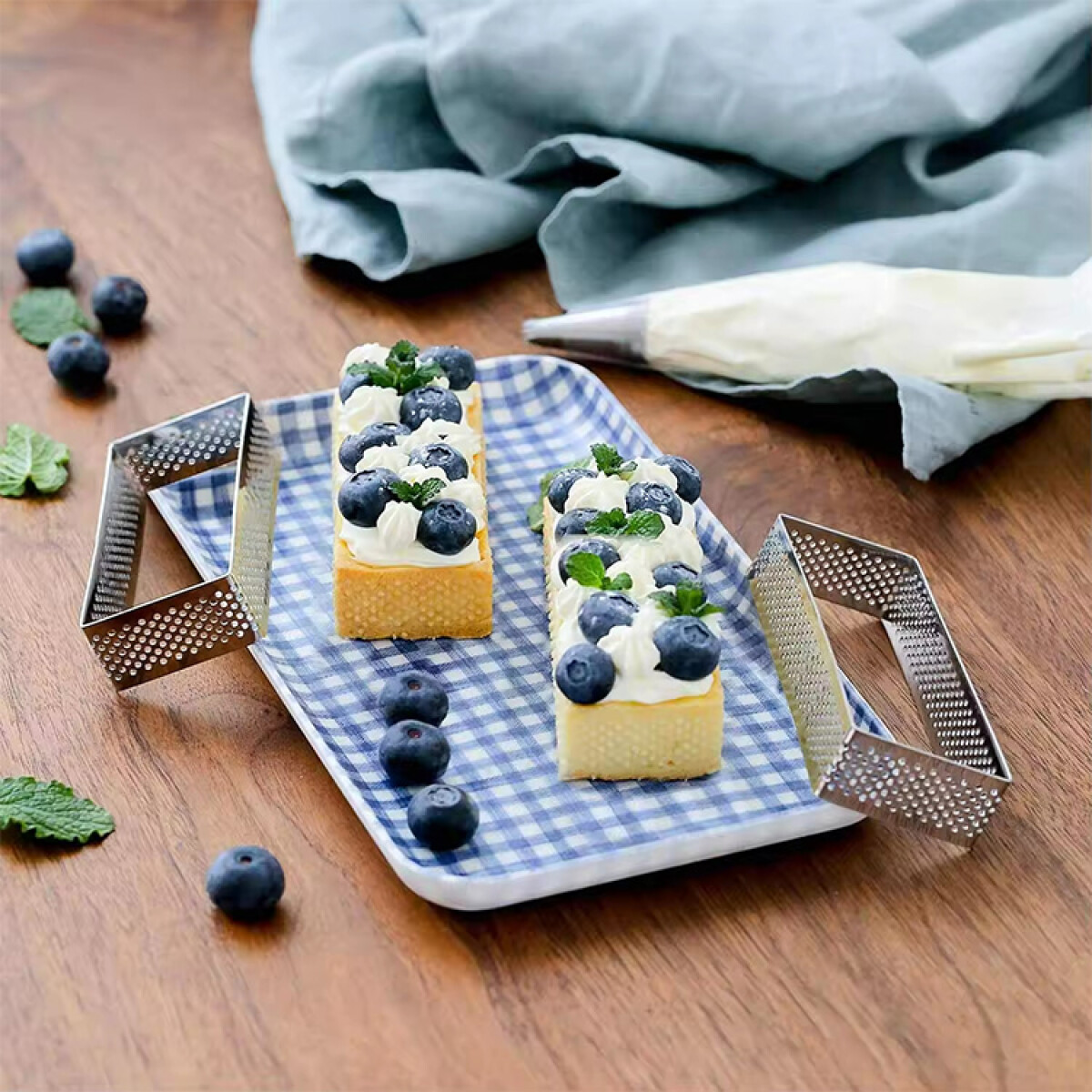 Molde Tartera Microperforada Rectangular Acero Inoxidable 