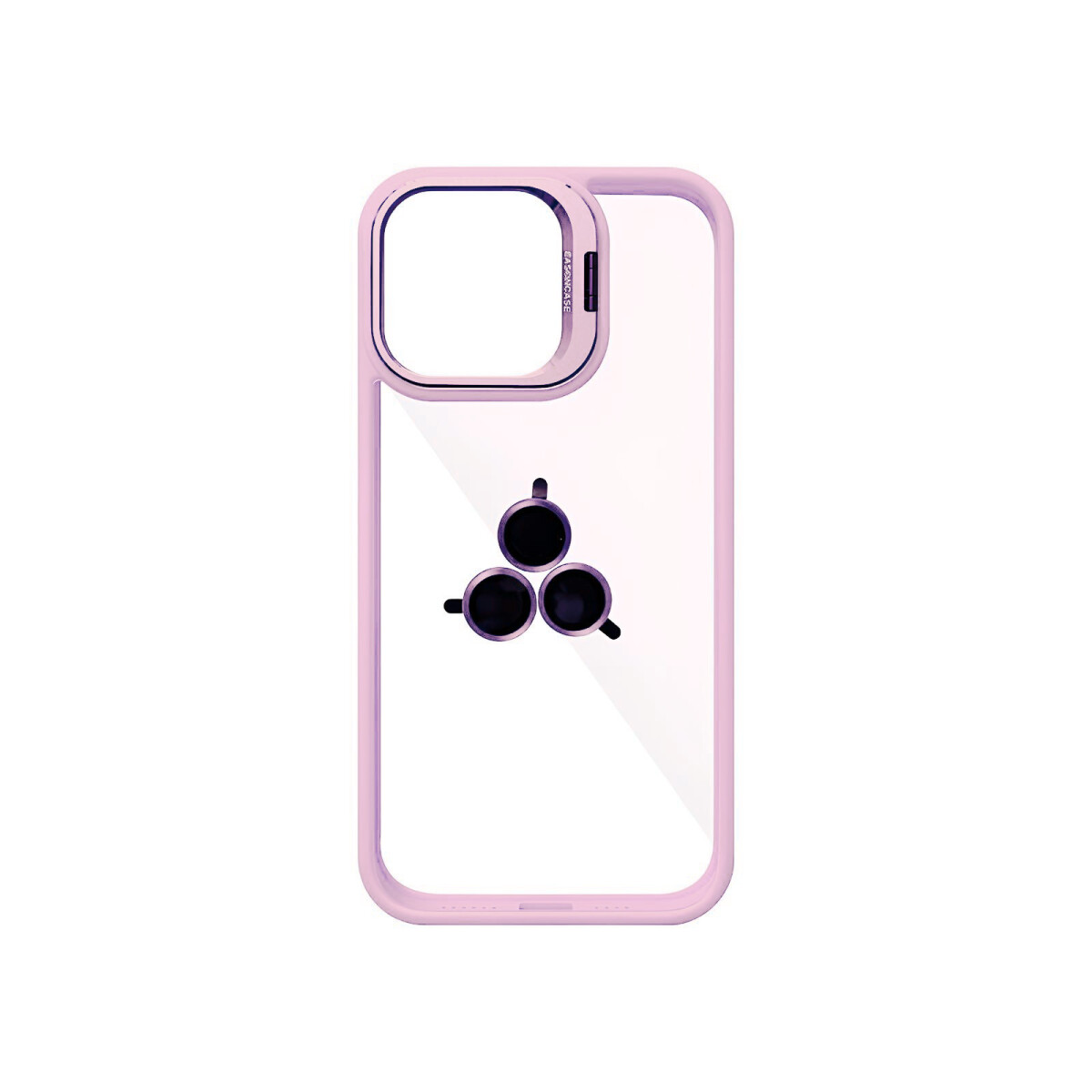 Case Transparente con Borde de Color y Protector de Lente Iphone 15 Pro Max - Pink tortoise 