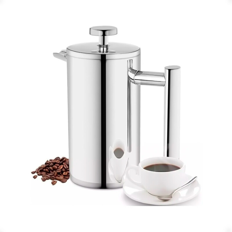 Cafetera de Prensa Francesa de Acero Inoxidable de 1L Cafetera de Prensa Francesa de Acero Inoxidable de 1L