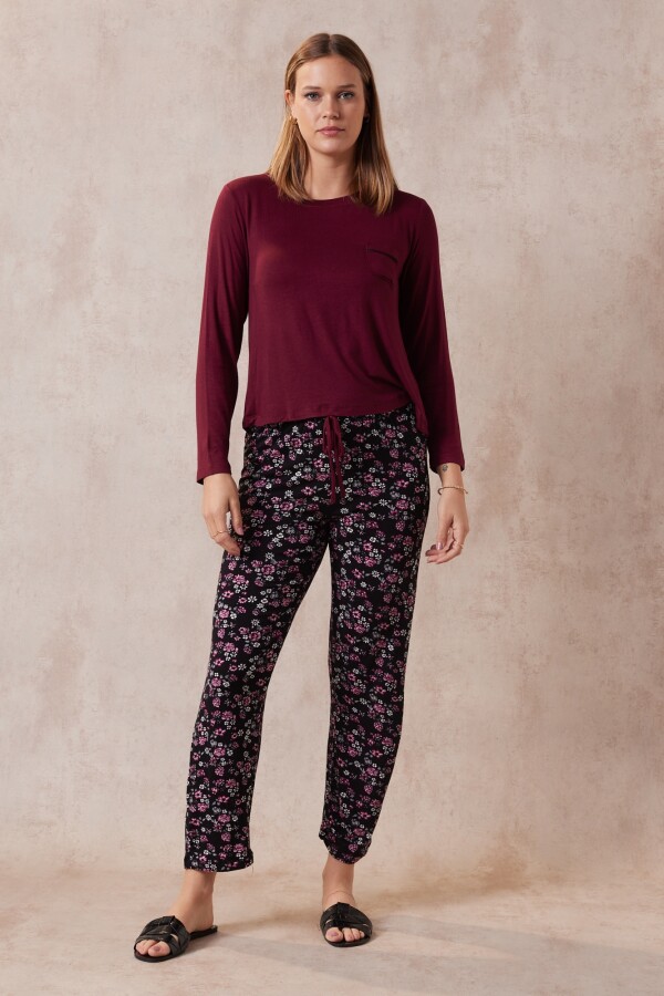 Pijama Con Pantalón BORDEAUX/MULTI