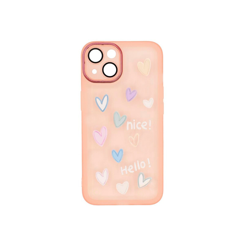 Protector iPhone 13/14 diseño corazones color rosa Protector Iphone 13/14 Diseño Corazones Color Rosa