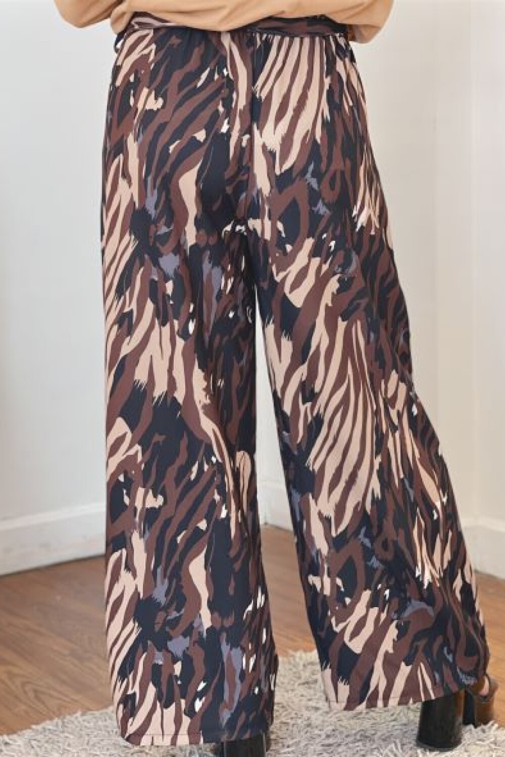 PANTALON FIORELLA Negro y beige